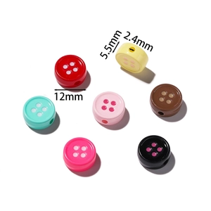 Cuentas de acrílico coloridas de 12mm en forma de botón para crear joyas de bricolaje