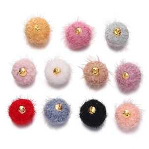 Détails de pompons en fausse fourrure de 18mm avec boucles dorées pour bijoux DIY