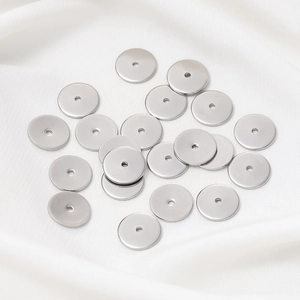 Flache runde Abstandsperlen aus Edelstahl mit Mittelloch für DIY Schmuckherstellung