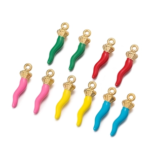 Colgantes de pimienta coloridos en acero inoxidable para joyería artesanal en varios colores