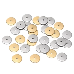 Goldene und silberne Edelstahl-Zwischenperlen mit Mittelloch für DIY-Schmuckherstellung
