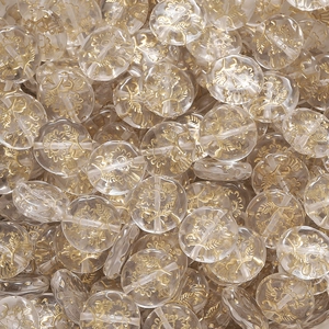 Detailansicht der acryl-goldgeprägten flachen Perlen für DIY-Schmuckherstellungszubehör
