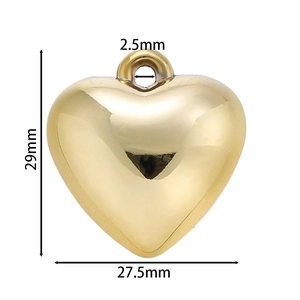 Ciondolo cuore oro lucido dimensioni 29mm altezza 27,5mm larghezza foro 2,5mm