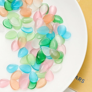 Waterdrop faux cat eye glass beads in assorted colors for DIY jewelry making