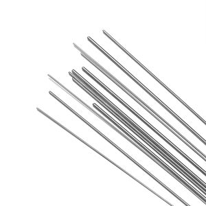 Detailed view of polished stainless steel beading needles for DIY jewelry making