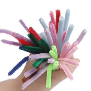 Vibrant assortment of colorful plush pipe cleaners for DIY crafts and creative toys