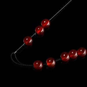 Red agate beads with stainless steel threading needle for DIY jewelry making