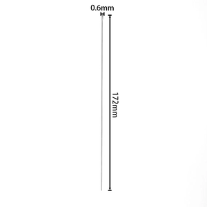 Detailed view of 0.6mm thin stainless steel beading needle tool with 172mm length