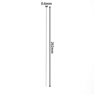 Detailed 262mm long and 0.6mm thin stainless steel beading needle with hooked end for DIY jewelry