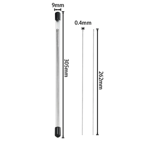 Stainless steel beading needle tool set with storage tube and dimensions 0.4mm by 262mm