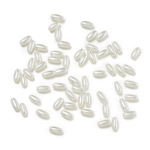 Scattered oval ABS imitation pearl beads in cream white for DIY jewelry making