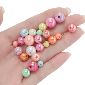 Perline rotonde in acrilico AB colori macaron per gioielli fai-da-te in varie misure