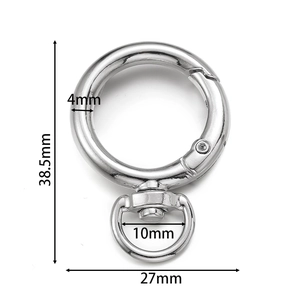 Zinc alloy spring ring clasp with swivel hook dimensions 38.5mm height and 27mm width