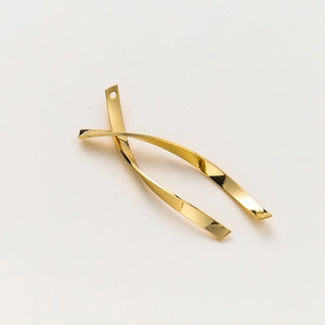 Detail van de gepolijste 18K vergulde gedraaide staafconnector voor DIY sieraden maken