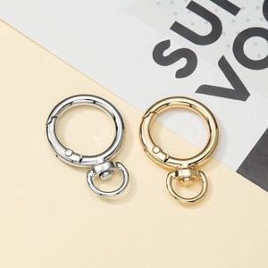 Zinc Alloy Swivel Spring Ring Clasp Round O-Ring Buckle For Bag Keychain DIY Jewelry Making Hardware Accessories