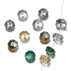 Faceted glass crystal wheel beads in various colors for DIY jewelry making