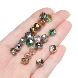 Faceted glass crystal rondelle beads in various colors for DIY jewelry making crafts