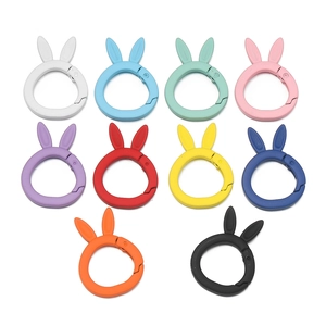 Colorful rabbit-eared spring ring buckles for DIY bags and keychains in ten matte finishes