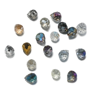 6x7mm faceted glass water drop beads in multi-colors for DIY jewelry making