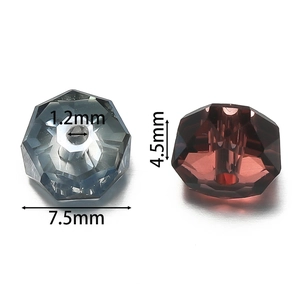 Faceted crystal beads for jewelry making with 7.5mm diameter and 1.2mm hole size