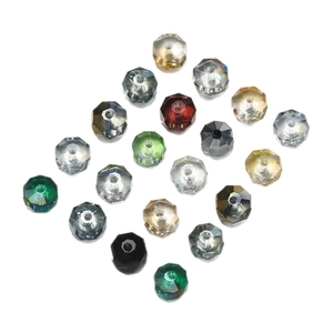 Faceted crystal glass rondelle beads in various colors for DIY jewelry making