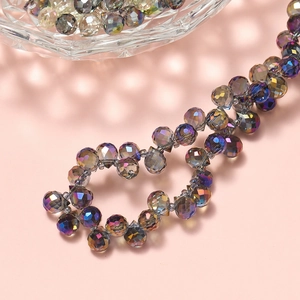 6x7mm faceted gray-purple crystal teardrop beads with AB coating for jewelry DIY