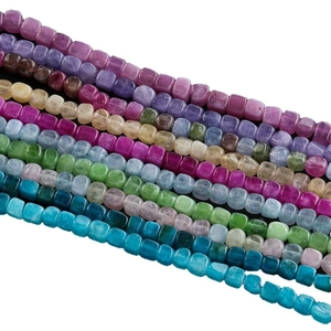 Cuentas de cubo de piedra natural de 5,5mm pulidas en cuarzo y ágata para joyería artesanal