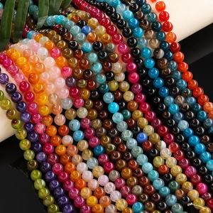 Natural Dragon Vein Agate Crackle Beads Round Loose Stone Beads For DIY Jewelry Making Bracelet Necklace Accessories