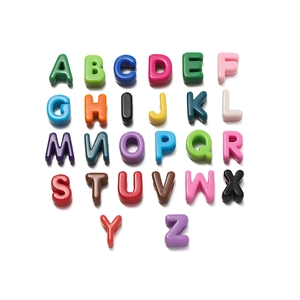 Colorful acrylic alphabet beads for DIY jewelry making including A-Z uppercase letters