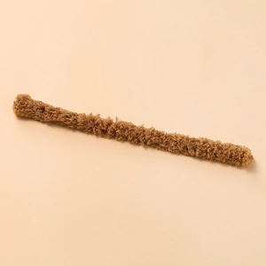 Detail of 2cm thick brown plush chenille stem showing dense coral velvet texture for DIY crafts
