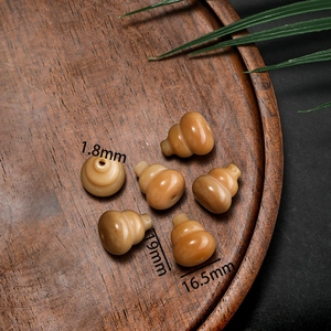 Gourd-shaped Bodhi root beads for DIY jewelry making, 19mm size with natural wood texture