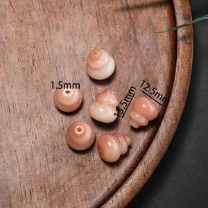 Pink calabash shaped bodhi root bead for DIY jewelry with 1.5mm hole size