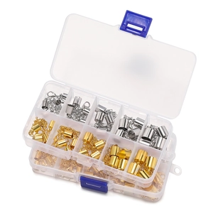 Dubbellaagse opbergdoos met gouden en zilveren karabijnsluitingen voor DIY sieraden