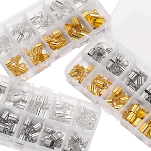 Doe-het-zelf sieraden kit met gouden en zilveren karabijnsluitingen in handige opbergdozen
