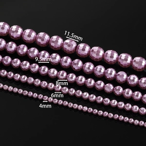 Detailansicht von facettierten lila Glasperlen in 4mm bis 11,5mm für DIY Schmuckherstellung