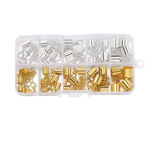 Sieraden DIY set met karabijnsluitingen en eindkappen in een transparante opbergdoos