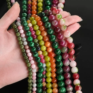 Kleurrijke drakenader agaat ronde kralen voor DIY sieraden maken hobby