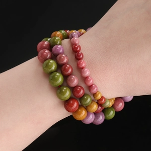 Natuurlijke drakenader agaat kralen armband set met veelkleurige stenen in diverse maten