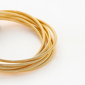 Alambre de resorte con memoria chapado en oro 18K para joyería DIY con textura espiral