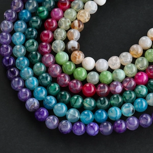 Gekleurde dragon vein agaat ronde kralen voor handgemaakte sieraden en DIY-projecten