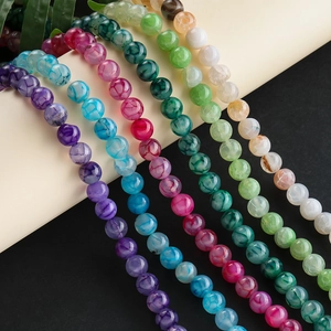 Natuurlijke drakenader agaat kralen in felle kleuren voor doe-het-zelf sieraden maken