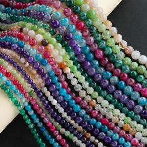 Natuurlijke Drakenader Agaat Ronde Losse Kralen Meerkleurig Gepolijste Edelsteen Tussenkralen Voor DIY Sieraden Maken
