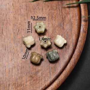 Bodhi seed flower beads in lotus and lily shapes for DIY jewelry making