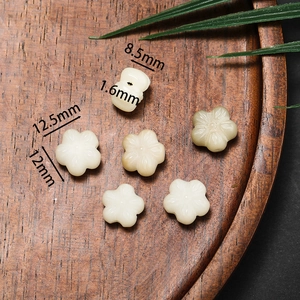 Zen style carved white Bodhi lotus and gourd beads for DIY jewelry making accessories