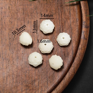 Carved white lotus bodhi root beads in 14mm size for DIY vintage jewelry making