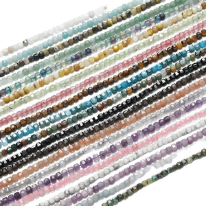 Fili di perline a cubo in pietra naturale sfaccettata da 3mm in vari colori per gioielli DIY