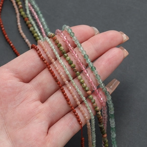 Filo di perle in pietra naturale sfaccettata da 2-3mm per creazione gioielli fai-da-te