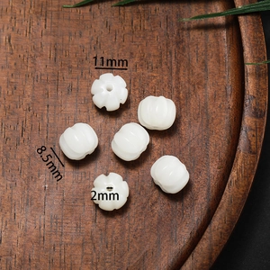 White pumpkin shaped bodhi root bead 11mm for DIY jewelry making accessories