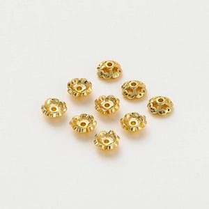 Tibetanische Ausgehöhlte Blumenperlenkappen Vergoldetes Kupfer Spacer Perlen Für Die Schmuckherstellung Armband Halskette DIY Zubehör