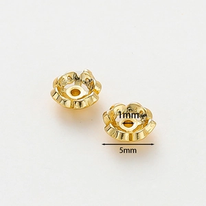 5mm 18K vergoldete hohle Perlenkappen für DIY-Schmuck und Armbänder Zubehör